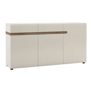 Cheya 3 Door 1 Drawer Sideboard In White Gloss And Truffle Oak